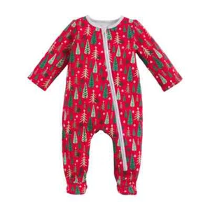 Mud Pie Baby Boy/Girl Red & Green Christmas Tree One Piece Outfit Size 6-9 M NE - Picture 1 of 2