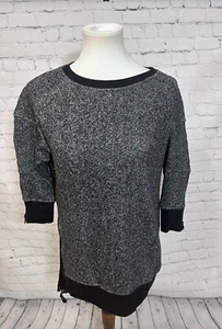Blanc Noir Moto Black Gray Heathered Sweatshirt Mesh Womens Small - Picture 1 of 4
