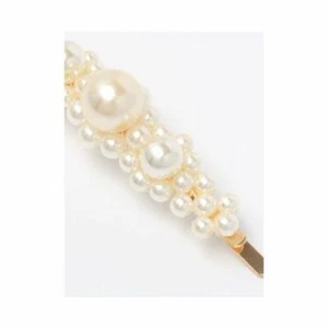 pearl Hair Clips Slide Bridal Hair Accessory large 8.5cm large center pearl UK - Picture 1 of 6