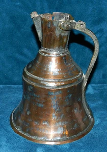 NEAT OLD HAMMERED COPPER PITCHER! PRIMITIVE! ANTIQUE/VINTAGE METALWARE - Picture 1 of 6