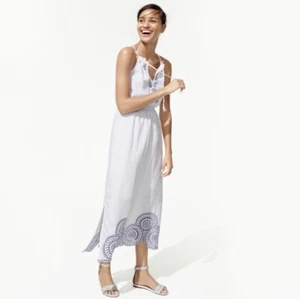NWOT J.Crew Gorgeous Linen Dress With Eyelet Detail - Picture 1 of 4