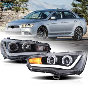 For 2007-2018 Mitsubishi Lancer CF CJ EVO X Sedan LED Headlights DRL Front Lamps - Picture 1 of 15