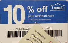 Lot of (100) LOWES Coup0ns 10% OFF At Competitors ONLY notAtLowes Exp Jul15 2021