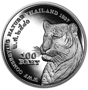 THAILANDIA 100 Baht BE 2540/1997 'Fondo Mondiale per la Fauna Selvatica - Tigre' Rama IX - Foto 1 di 2