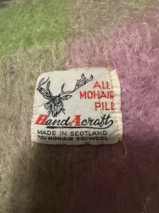 Vtg All Mohair Pile 70% Mohair 30% Wool Made in Scotland 40x8 pink purple green - Picture 1 of 6