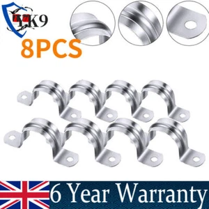 8Pcs 40mm 1.4" 304 Stainless Steel Tube Clip Plumbing Pipe Saddle U Strap Clamp - Picture 1 of 8