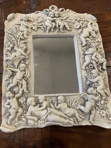 Facsimilies Ltd Cherub Mirror Baroque Style Wall Hanging Raised Relief Design - Picture 1 of 2
