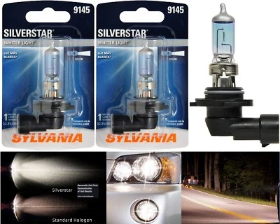 Sylvania Silverstar H10 9145 45W Two Bulbs Fog Light Replace Legal Lamp Upgrade - Image 1 of 4