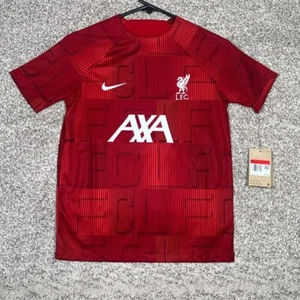 Nike Liverpool FC Soccer Jersey Boys Large Dri-FIT Training Top AXA Red L - Picture 1 of 8