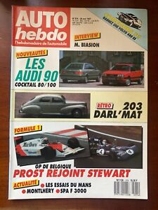 AUTO HEBDO 20/05/1987; Interview M Biasion/ Rétro 203 Darl'mat/ GP de Belgique