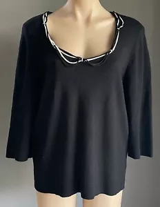 MARCO POLO Jumper Black Knit 3/4 Sleeve Sweater Top Ladies Sz 2 14 16 Sample NEW - Picture 1 of 6