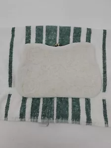 VTG Beaded Ladies Evening Clutch- White W/Strap 2SRL017 - Picture 1 of 9
