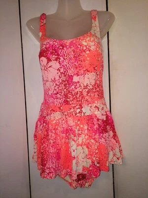 Traje de baño falda Catalina rosa vintage años 60 traje de baño bomba pinup talla 16 Foto 1 de 4