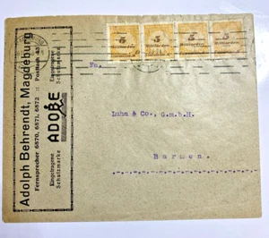 1923 Germany Inflationary Cover Magdeburg GE To Barmen GE 20Mil. Mk-Adobe Co. - Picture 1 of 4