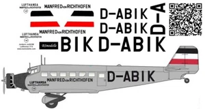 1/72 BSModelle Decals Junkers Ju-52 Lufthansa 1936 - Picture 1 of 1