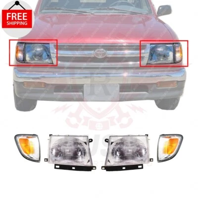 New Front Headlight Kit Left Right Set of 4 For 1997-2000 Toyota Tacoma 2WD Foto 1 de 4
