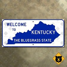 Kentucky state line highway marker road sign 1987 Bluegrass State 41x18