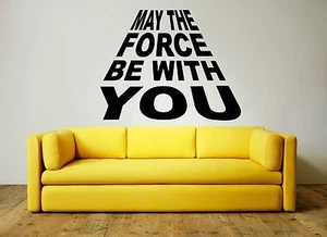 STAR WARS WALL ART STICKER - MAY THE FORCE BE WITH YOU - 3 x sizes, decal, mural - Picture 1 of 2