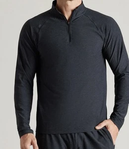 Rhone 1/4 Zip leichter Langarm Pullover in dunkelgrau Gr. Large - Bild 1 von 11