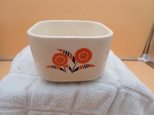 Universal Cambridge Oven Proof Square Dish bowl Orange Flower Mid Century Vintag - Picture 1 of 5