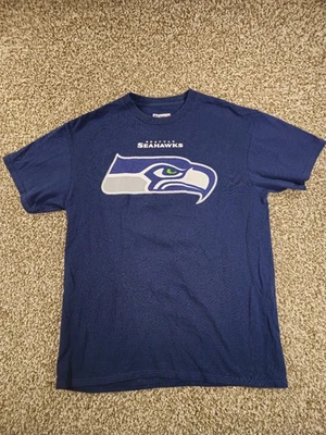 Seattle Seahawks T-Shirt - Med - Dark Blue - #3 Wilson - Image 1 of 4