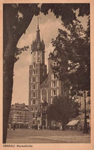 AK Krakau Kraków Marienkirche Polen 1943 gelaufen Postkarte - Bild 1 von 2