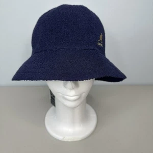 NWT Kangol Unisex Bermuda Casual Bucket Hat Size M Navy Blue 0397BC Embroidered - Picture 1 of 7