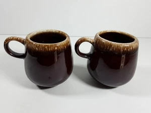 Juego de 2 tazas de café de cerámica por goteo marrón McCoy 7025 vintage de 3,75" - Imagen 1 de 6