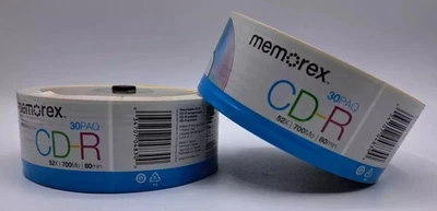 2 Memorex CD-R 30-Pack 700 80 Min 52x Compact Disc Recordable For Computer NEW - Image 1 of 3
