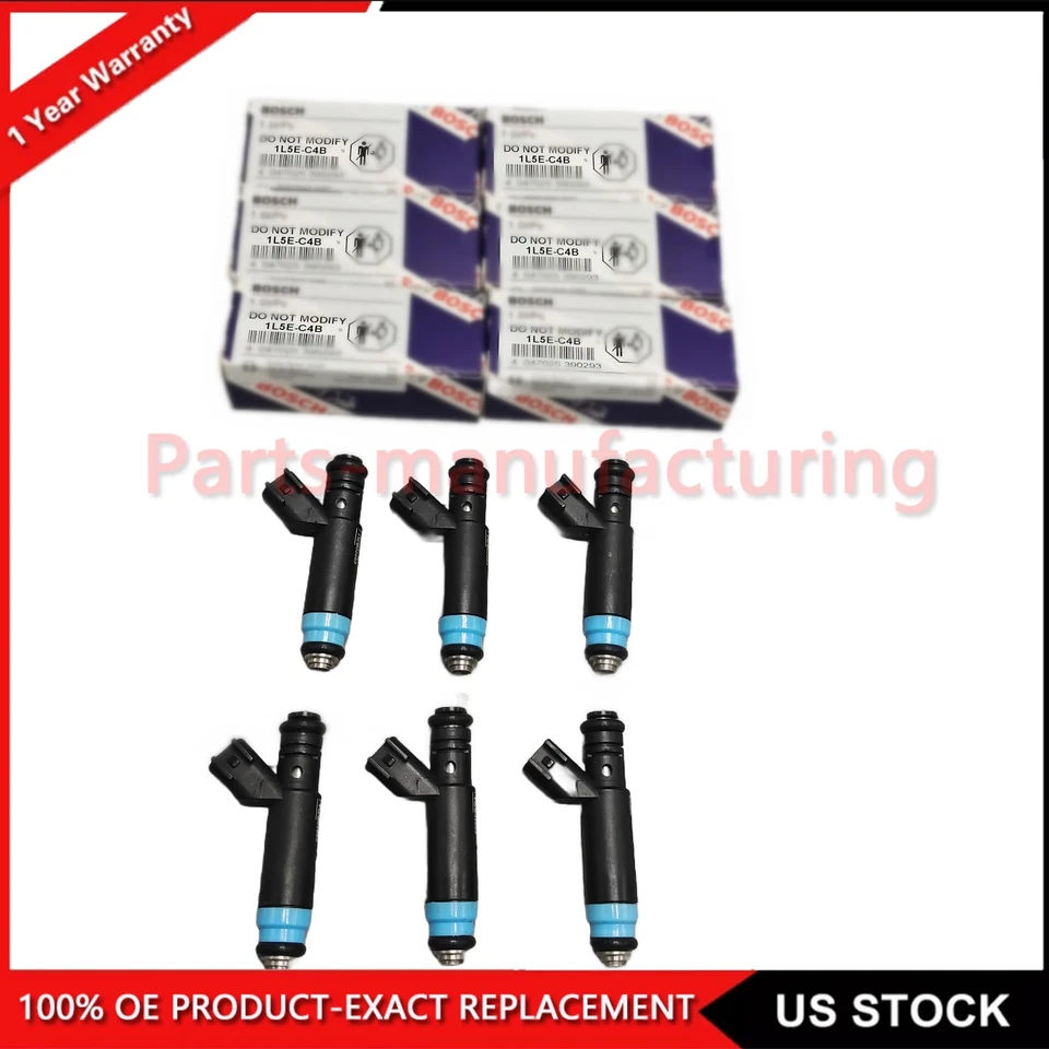 OEM 6x Bosch Fuel Injectors 1L5E-C4B For 2001-2008 Ford Ranger 3.0L V6 02-07 Foto 1 de 4