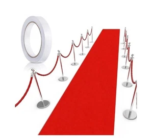 Preboun Roter Teppich Läufer 2,6 x 16,4 Fuß Party Landebahn - Bild 1 von 4