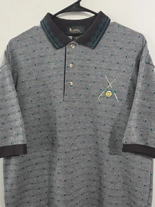 Vintage 1980s Embroidered Billiards 9 Ball Pool Polo Shirt Men's Size Medium  - Picture 1 of 9