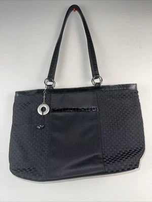 Bolso de Mano Coldwater Creek Negro Cartera Bolso Plateado Metal Acentos Hombro Foto 1 de 4