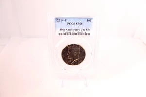 2014 P Kennedy mezzo dollaro SP65 50° anniversario unc set - Foto 1 di 2