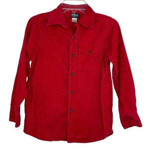 Oshkosh B'gosh red corduroy button down kids size 8 100% Cotton - Picture 1 of 9