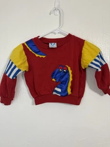 Vintage Joogles Sweatshirt mit Rundhalsausschnitt Dinosaurier Farbblock 100 % Acryl Größe 4T - Bild 1 von 9