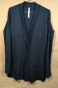 Lululemon Damen 4 Sit In Lotus Wickel Cardigan Pullover Navy Merinowolle Staubtuch - Bild 1 von 10