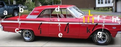 Ford Fairlane 500 1963 deportivo cupé molduras laterales inserciones emblemas diestro Foto 1 de 4