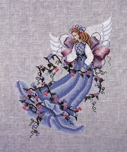 Morning Glory Cross Stitch Pattern Black Swan Designs Karen Weaver Angel - Picture 1 of 3