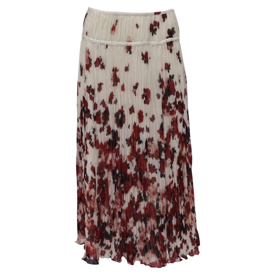Altuzarra Kemmaren Pleated Georgette Midi Skirt In Multicolor Polyester Size 40 - Image 1 of 4