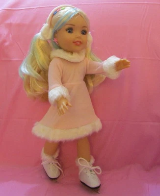 Juego de patinaje de terciopelo rosa para muñeca Girl Wisher vendedor de 14,5 pulgadas lsful Foto 1 de 2