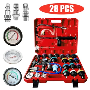 28PCS Universal Radiator Pressure Tester Vacuum Type Cooling System Refill Kit - Picture 1 of 18