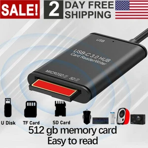 3 in 1 Type C USB OTG Adapter SD/TF Card Reader For Samsung Android Phone - Picture 1 of 16