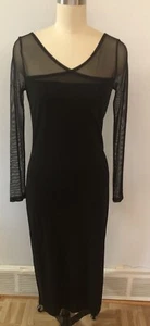 Dana Buchman Black Rayon Blend Bodycon LS Dress Size S NWT - Picture 1 of 6