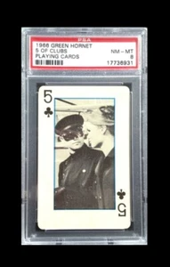 BRUCE LEE PSA 8 NM-MT 1966 GREEN HORNET PLAYING CARD 5 OF CLUBS - Picture 1 of 1