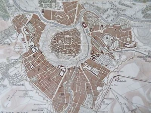 Viena Austria-Hungría Imperio de los Habsburgo c. 1850 Heck Grabado Mapa de Ciudad - Imagen 1 de 4