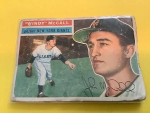 TOPPS #44 JOHN WILLIAM McCALL (WINDY) NEW YORK GIANTS BASEBALL CARD - Picture 1 of 2