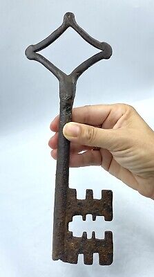 Selten Alt Schlüssel Gotisch Lock Clef Cle Key Chiave Vorhängeschloss Iron Truhe • 1,390€