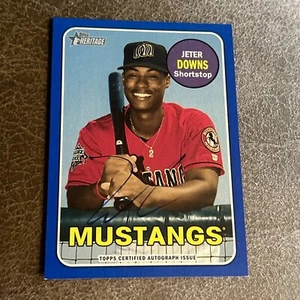 2018 Topps Heritage Minors Baseball Real One Blue Auto #ROA-JD Jeter DOWNS #/99 - Picture 1 of 3
