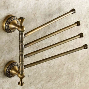 Antiguo toallero plegable de latón para baño montaje en pared giratorio percha de baño - Imagen 1 de 6